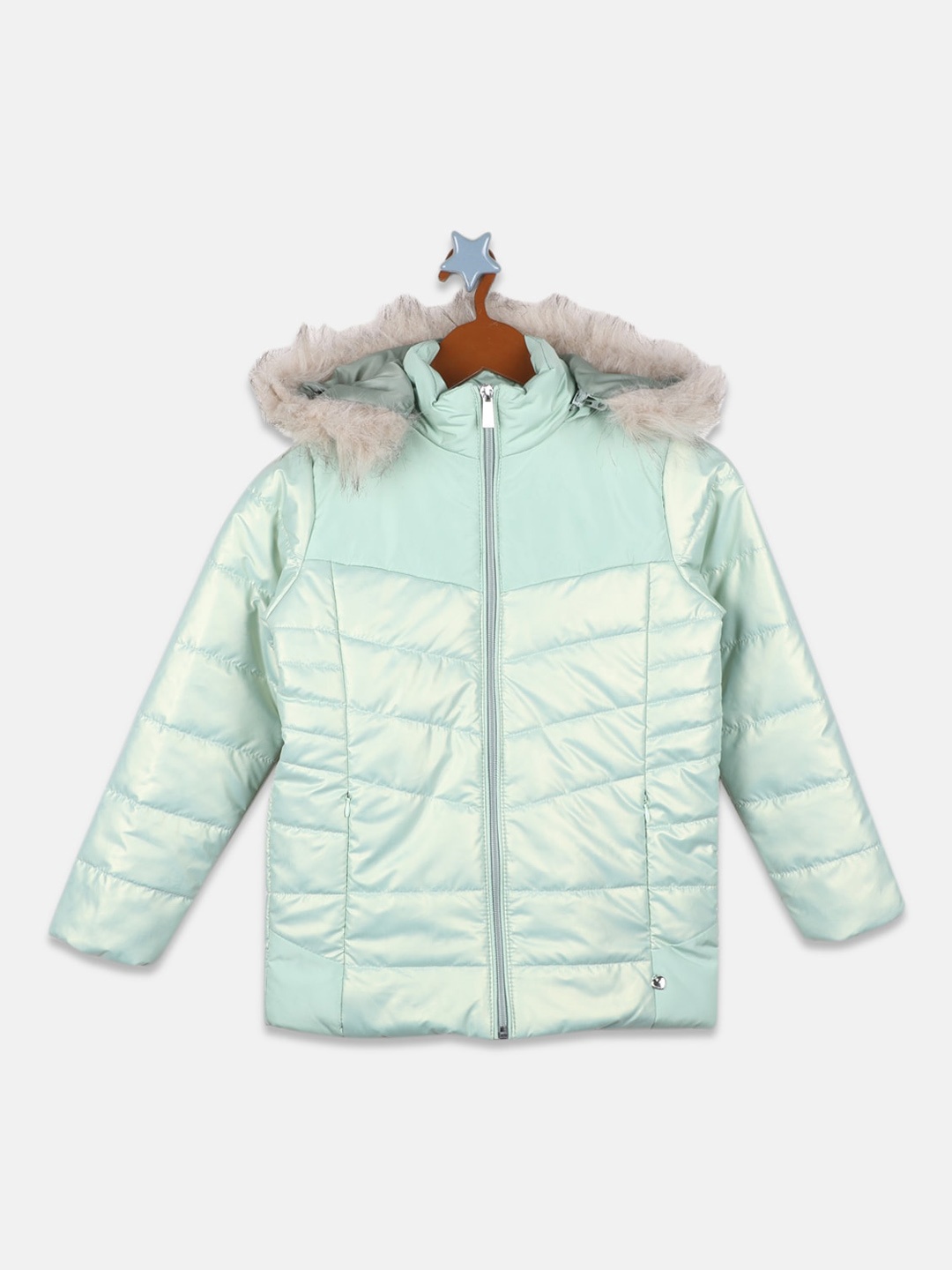 

Monte Carlo Girls Colourblocked Parka Jacket, Sea green