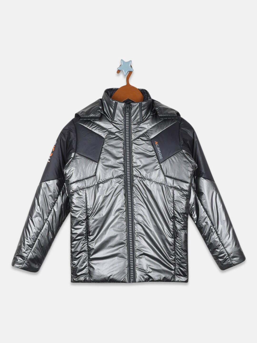 

Monte Carlo Boys Puffer Jacket with Patchwork, Black