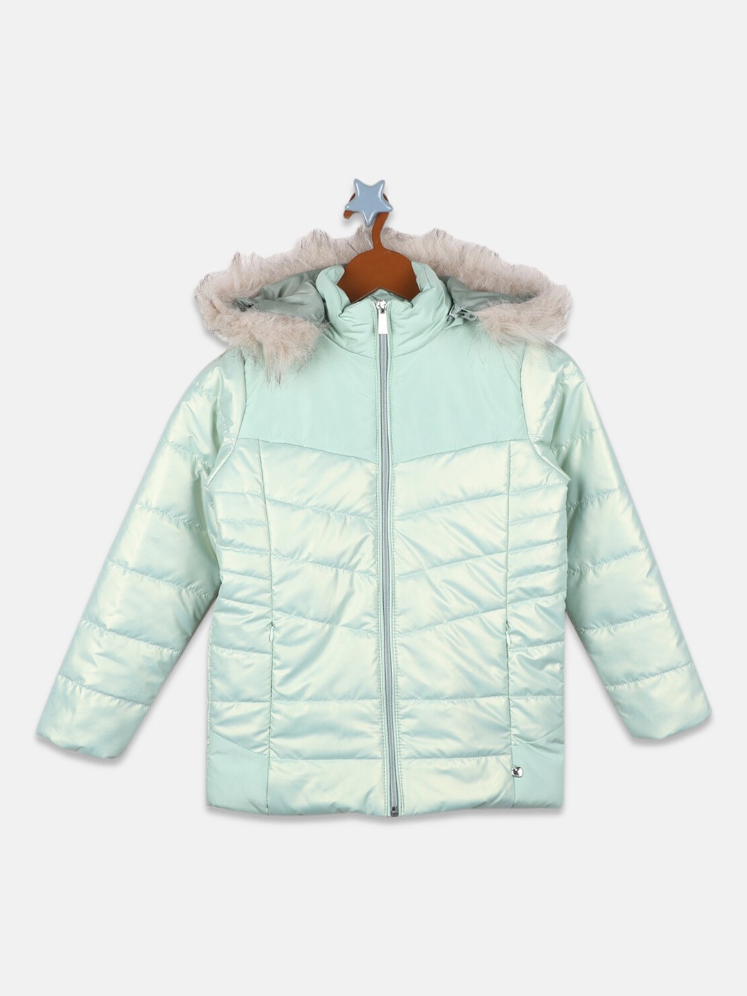 

Monte Carlo Girls Colourblocked Parka Jacket, Sea green