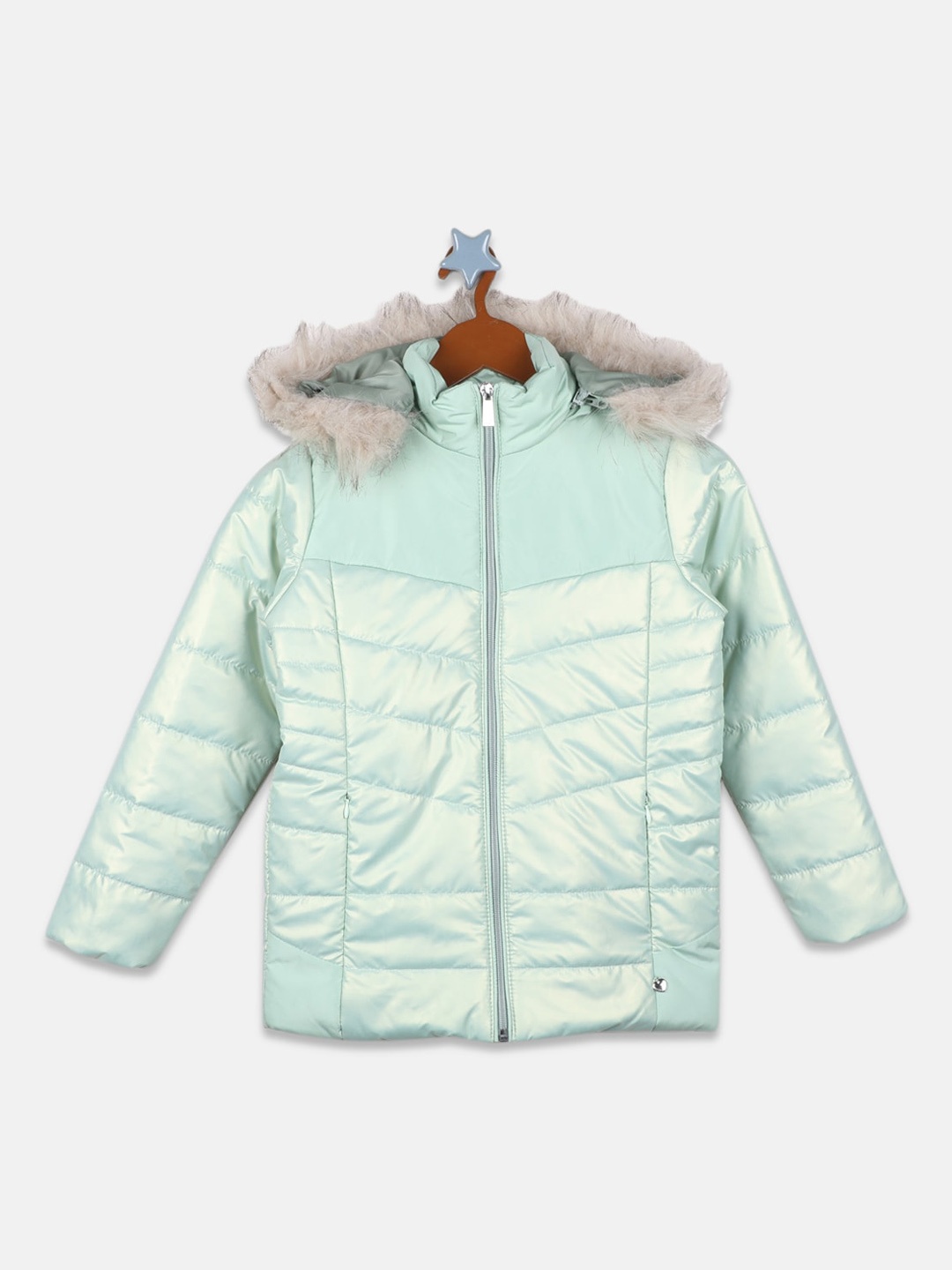 

Monte Carlo Girls Hooded Parka Jacket, Sea green