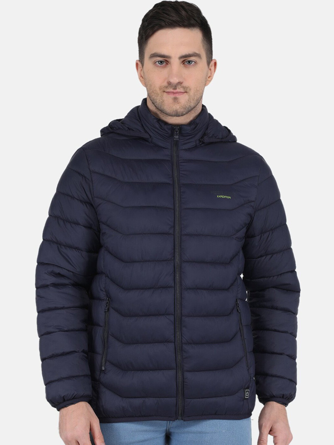 

Monte Carlo Men Solid Hooded Puffer Jacket, Navy blue