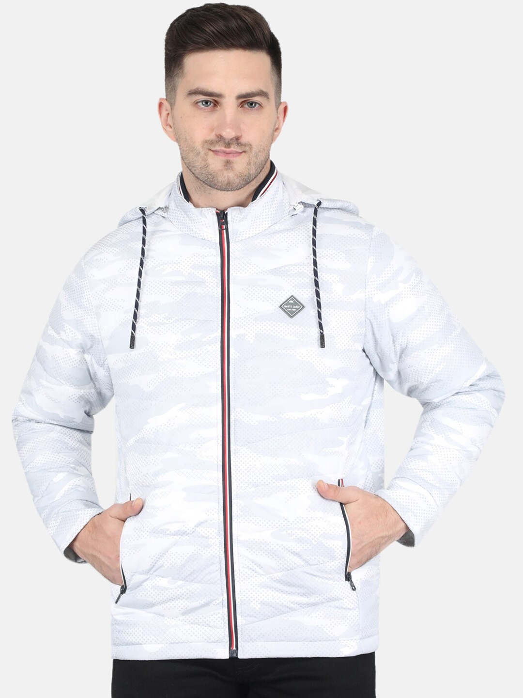 

Monte Carlo Men Printed Camouflage Puffer Jacket, White