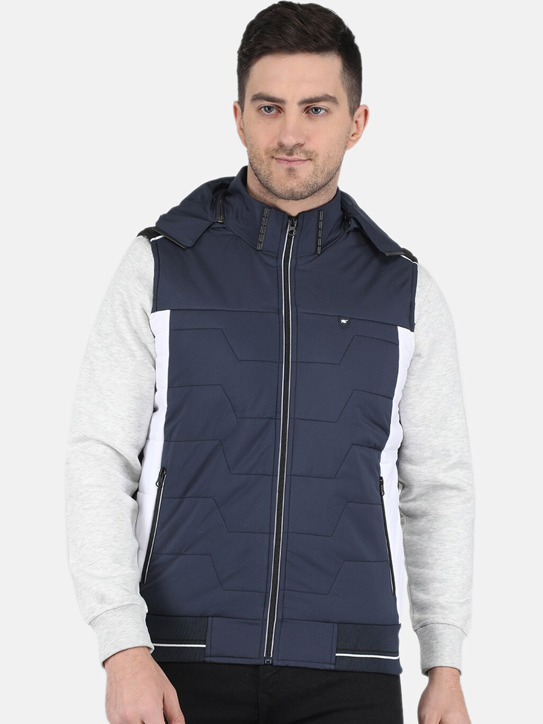 

Monte Carlo Men Solid Hooded Padded Jacket, Navy blue