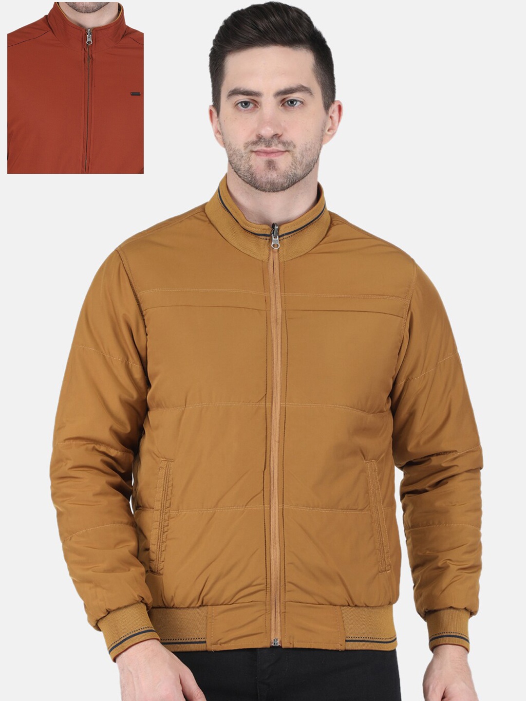 

Monte Carlo Men Reversible Bomber Jacket, Rust