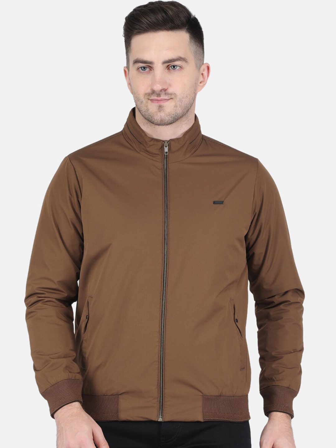 

Monte Carlo Men Solid Bomber Jacket, Brown