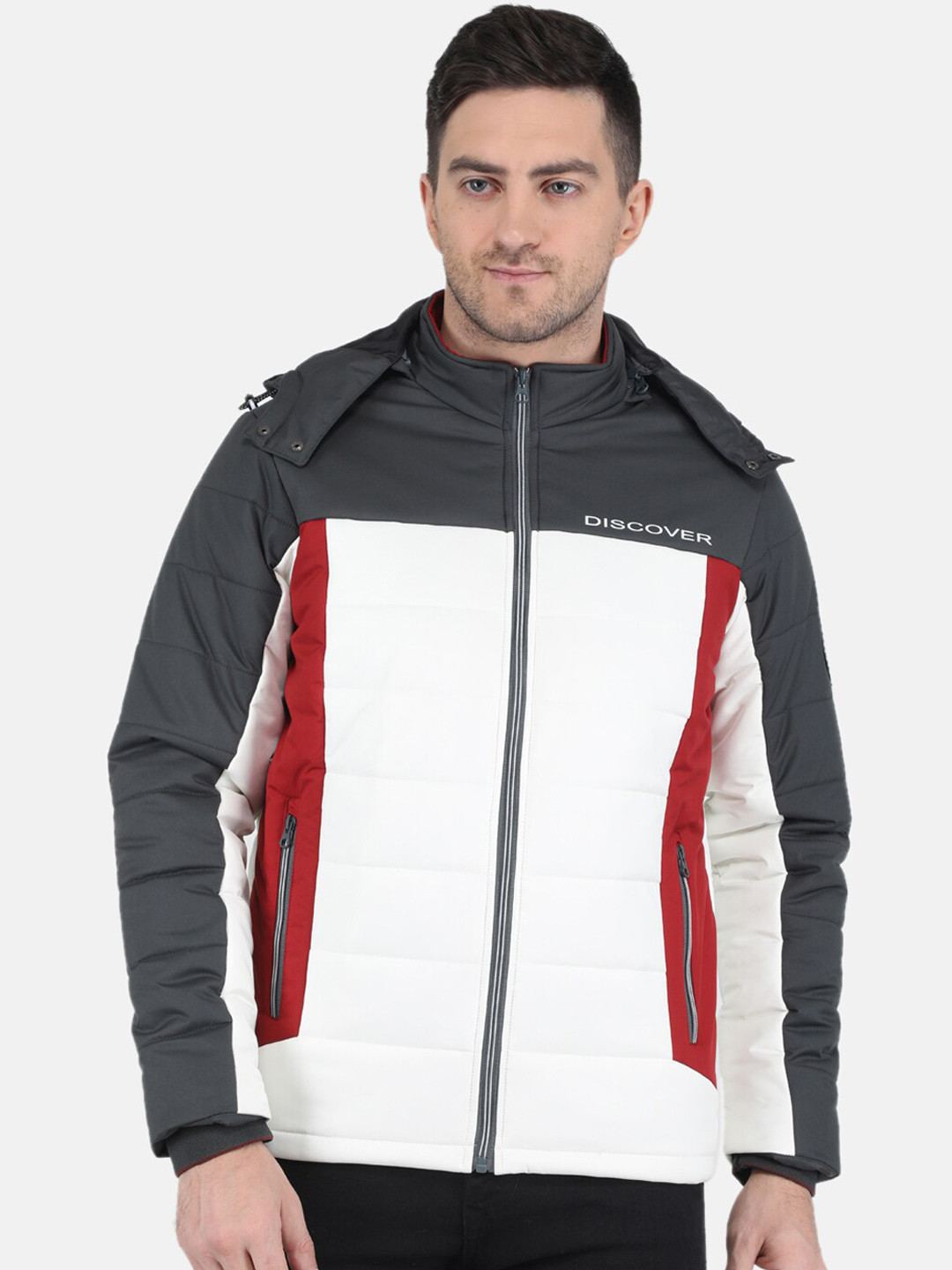 

Monte Carlo Men Colourblocked Puffer Jacket, Olive