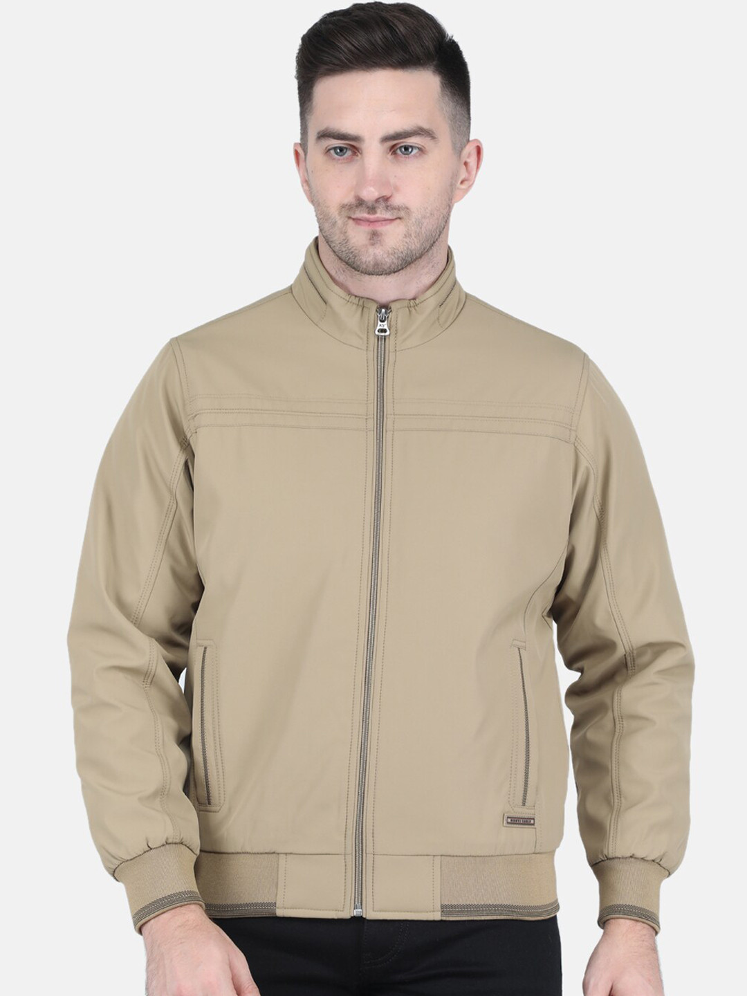 

Monte Carlo Men Solid Bomber Jacket, Khaki