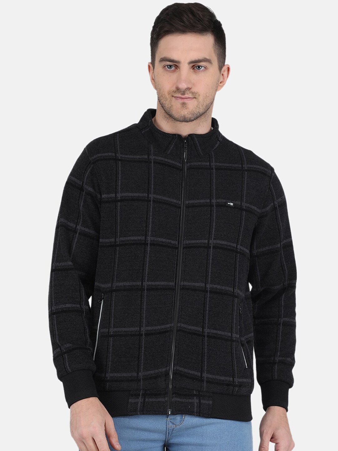 

Monte Carlo Men Cotton Checked Outdoor Sporty Jacket, Black