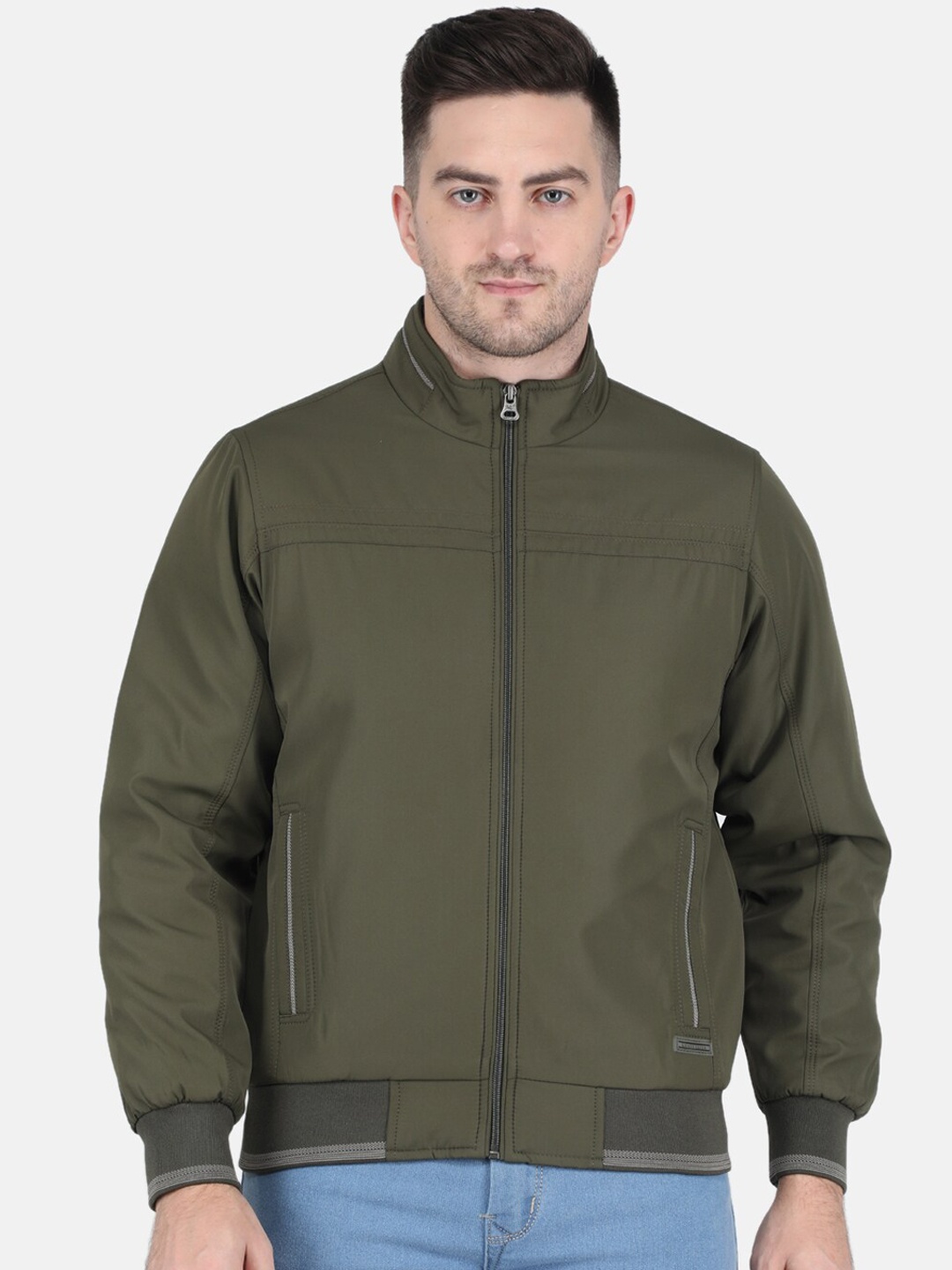 

Monte Carlo Men Solid Bomber Jacket, Olive