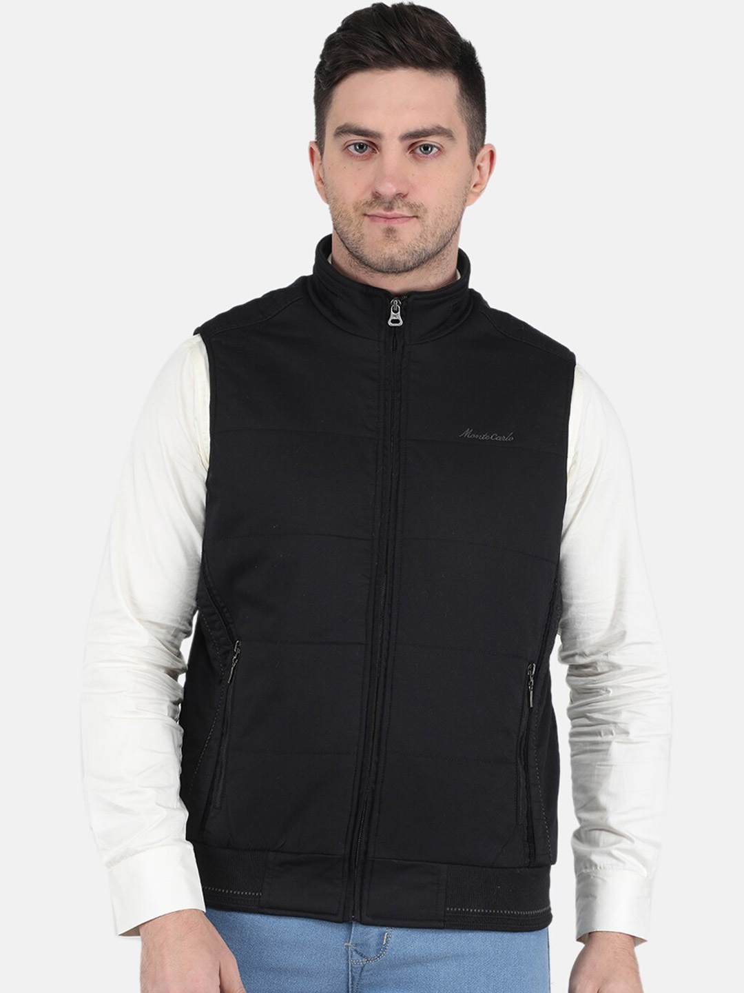 

Monte Carlo Men Cotton Bomber Jacket, Black