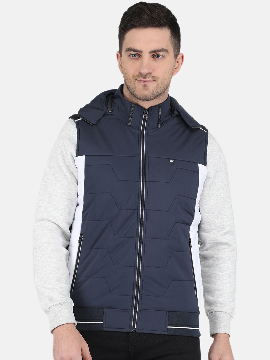 

Monte Carlo Men Colourblocked Hooded Puffer Jacket, Tan