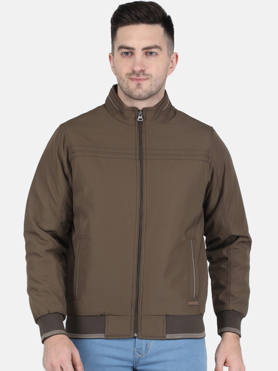 

Monte Carlo Men Long Sleeves Bomber Jacket, Brown