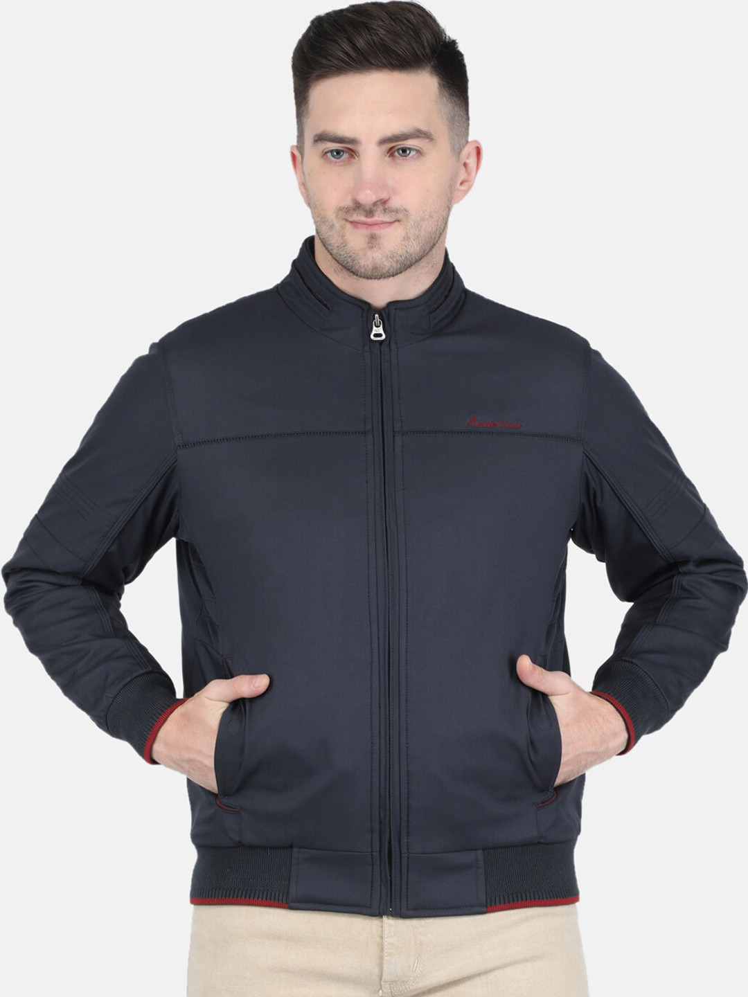 

Monte Carlo Men Long Sleeves Bomber Jacket, Navy blue