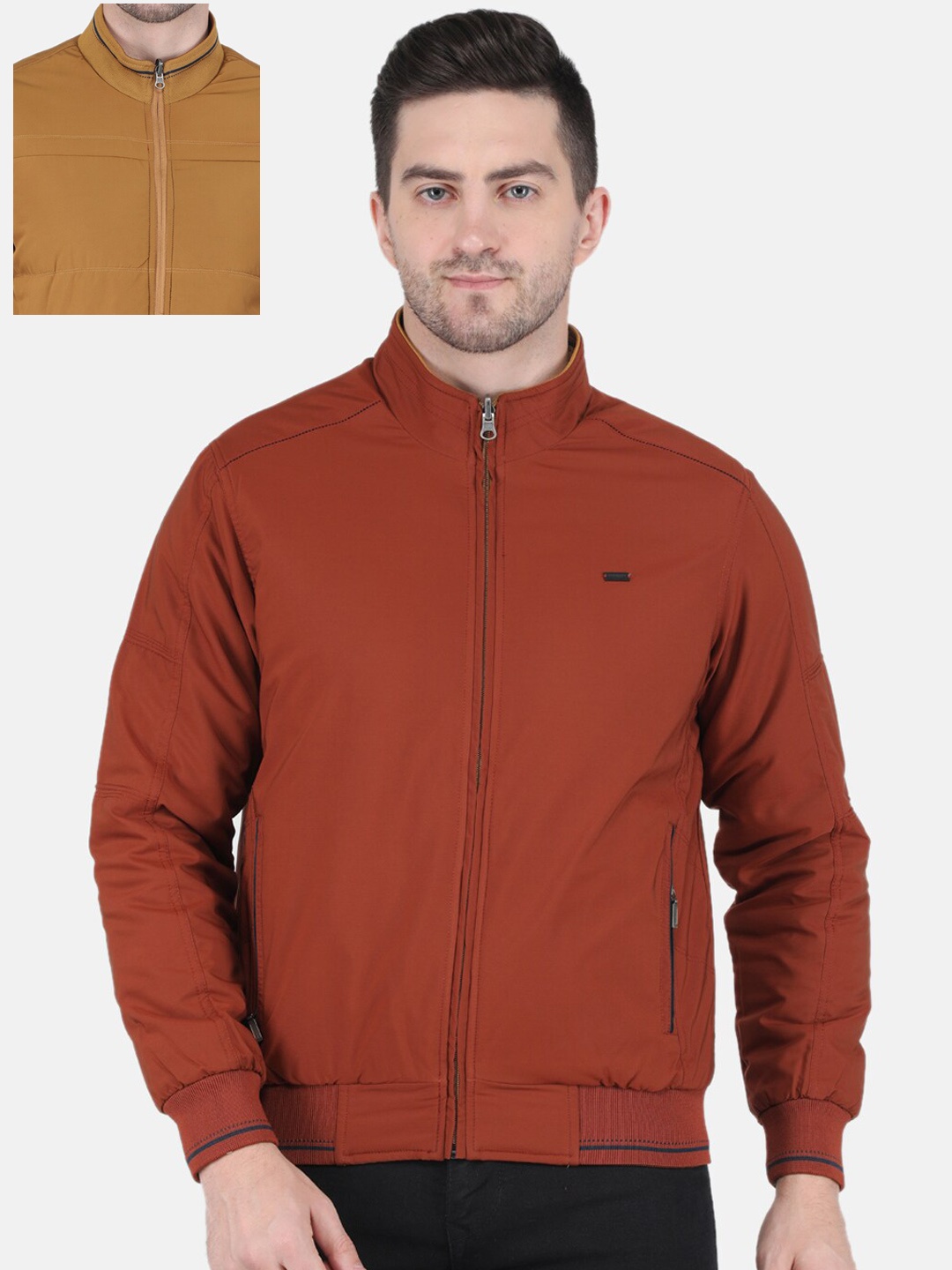 

Monte Carlo Men Reversible Bomber Jacket, Rust