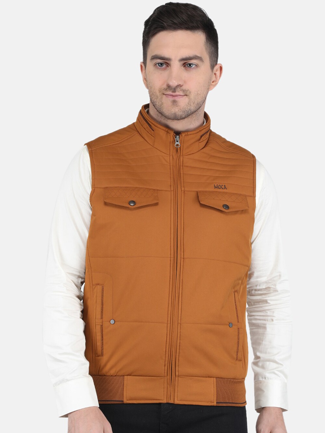 

Monte Carlo Men Solid Puffer Jacket, Tan