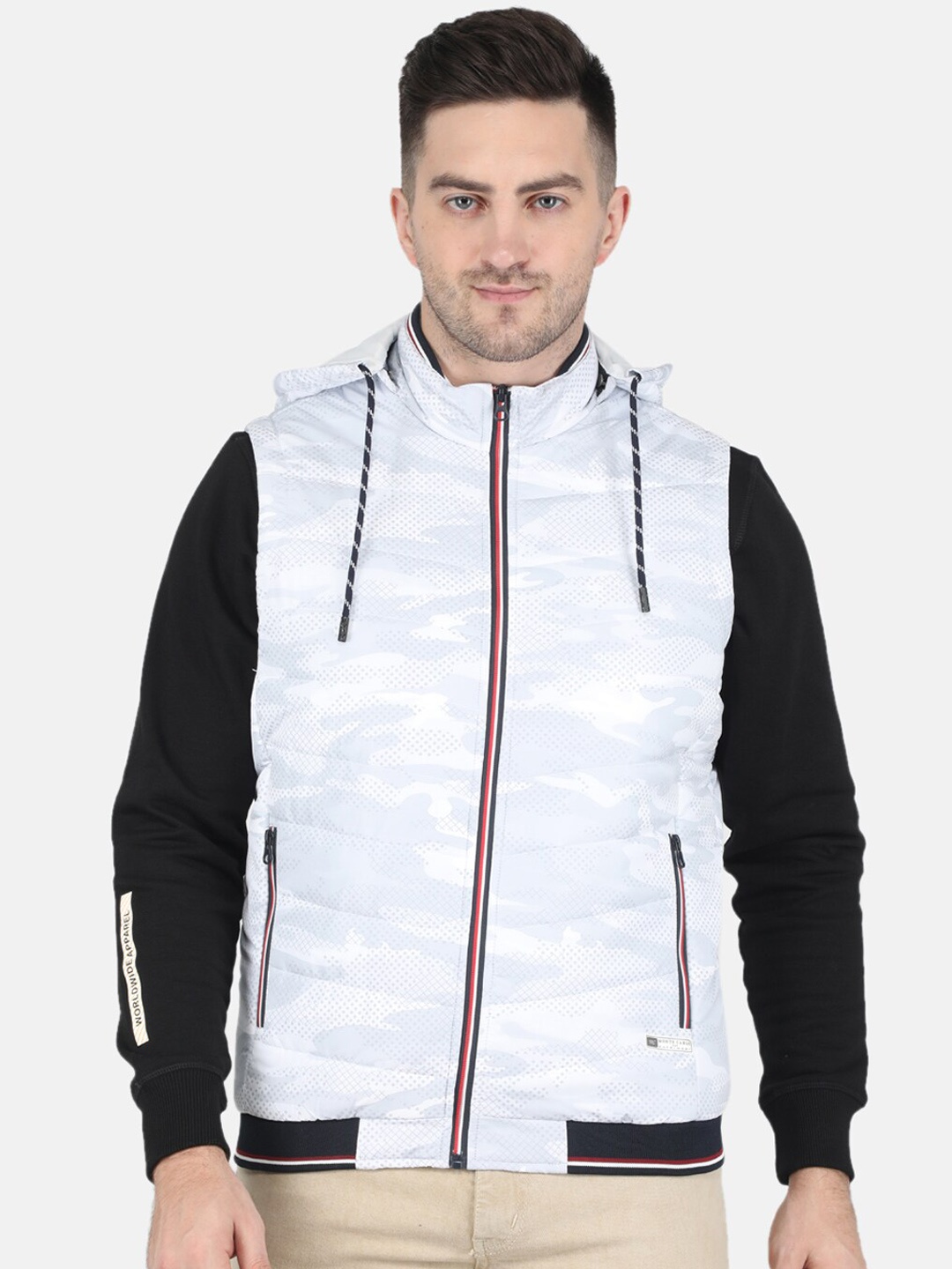 

Monte Carlo Men Camouflage Bomber Jacket, White