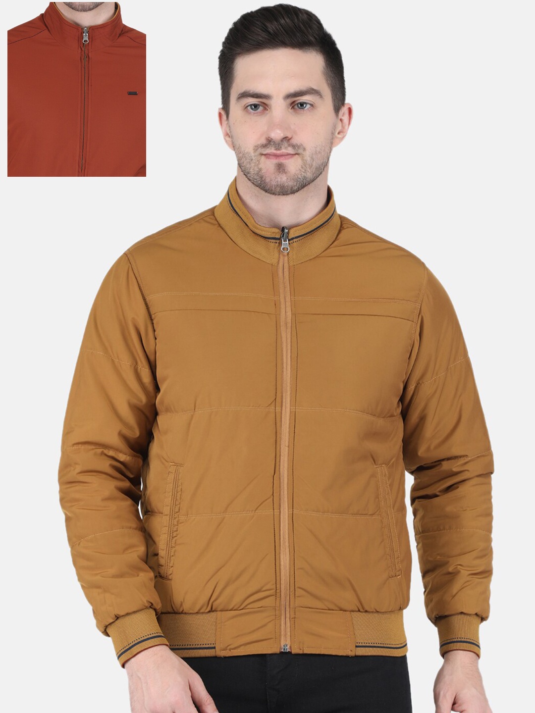 

Monte Carlo Men Reversible Bomber Jacket, Rust