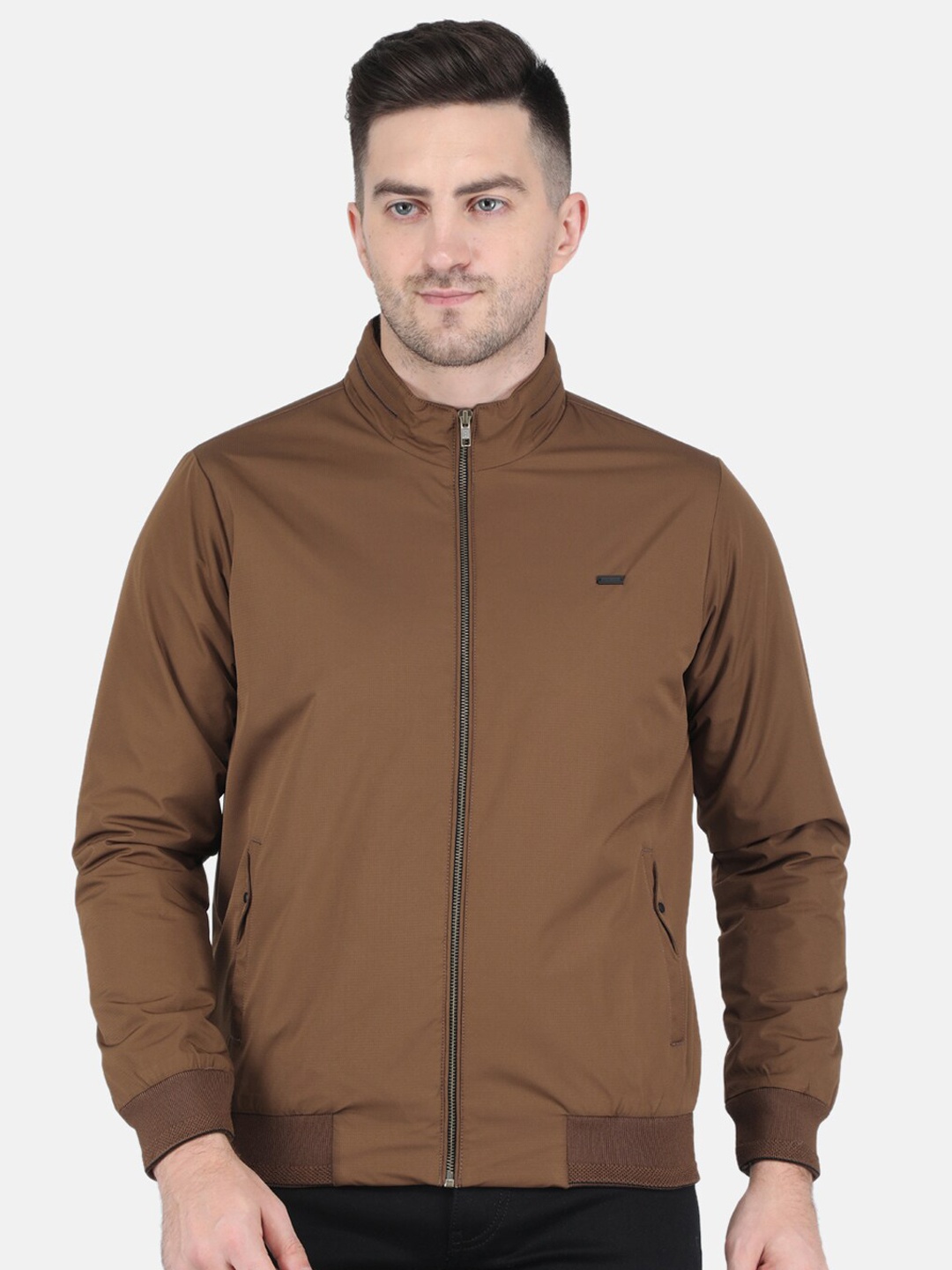 

Monte Carlo Men Solid Bomber Jacket, Brown