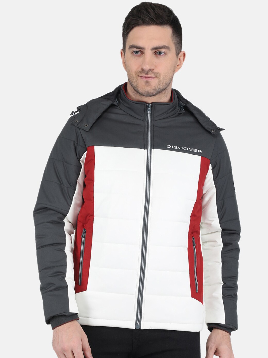 

Monte Carlo Men Plus Size Colourblocked Padded Jacket, Grey