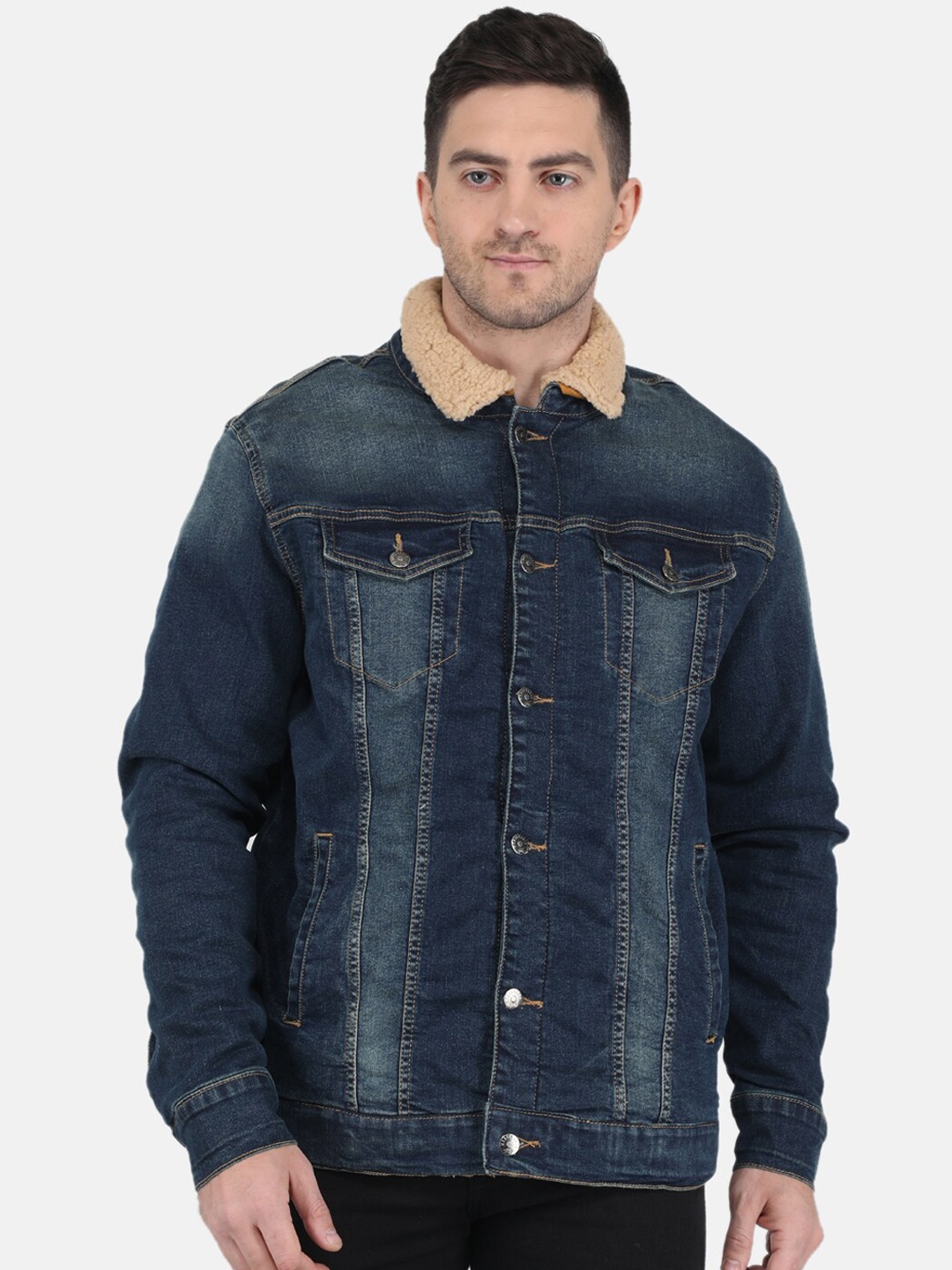 

Monte Carlo Men Washed Denim Jacket, Blue