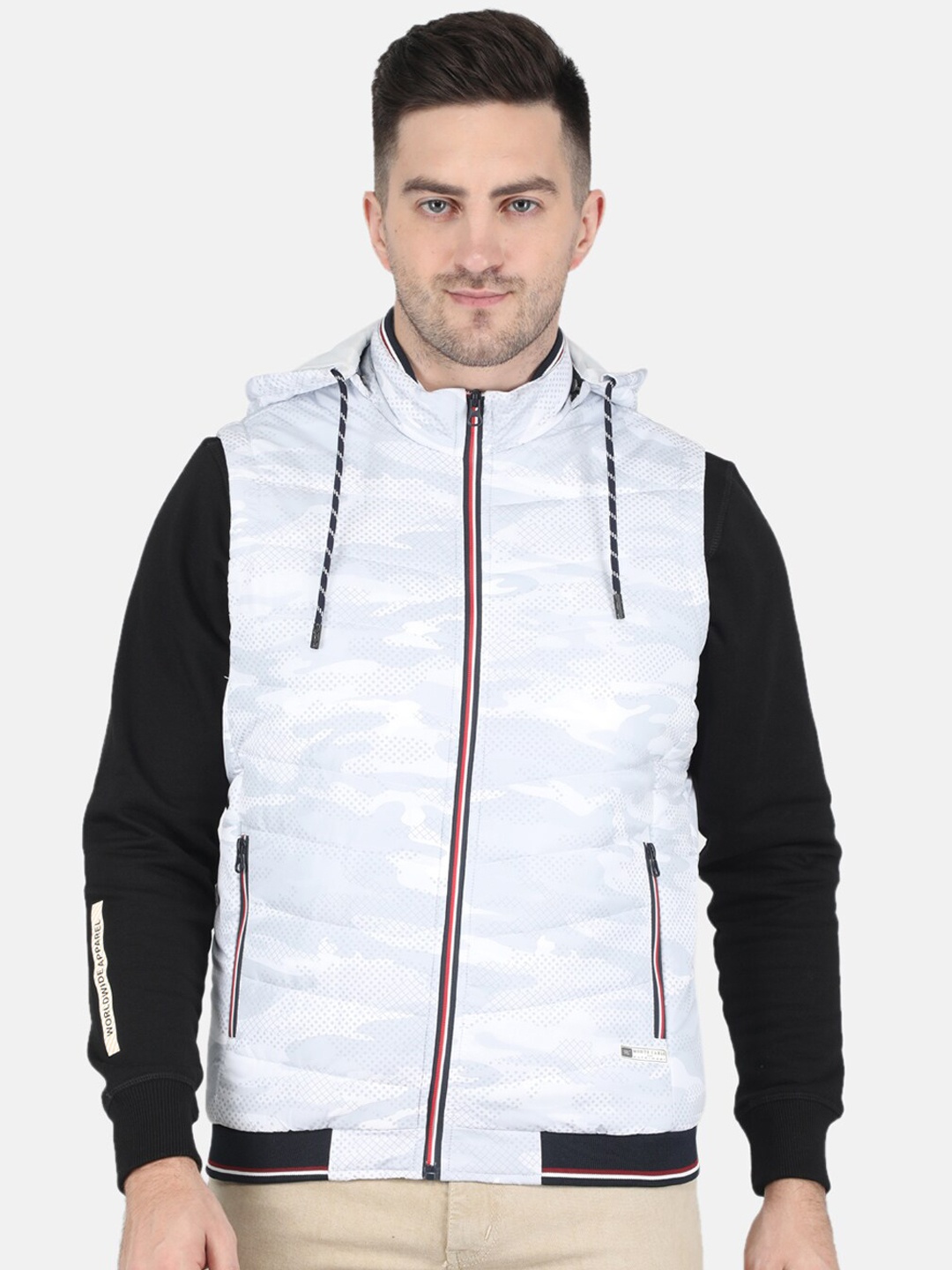 

Monte Carlo Men Camouflage Bomber Jacket, White