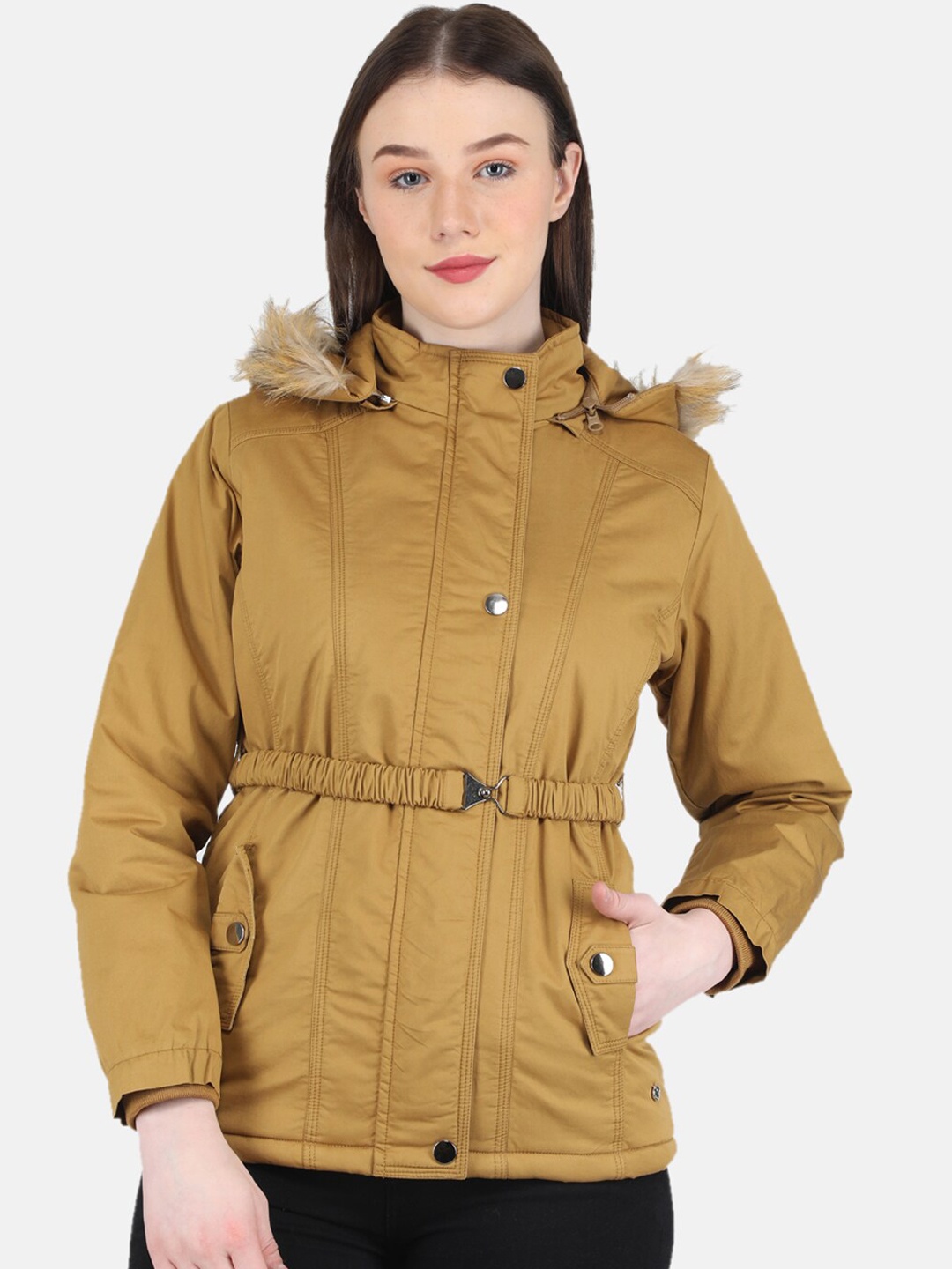 

Monte Carlo Women Hooded Cotton Padded Jacket, Mustard