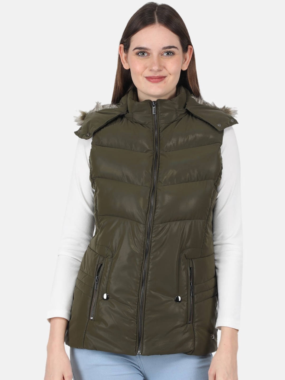 

Monte Carlo Women Longline Parka Jacket, Olive