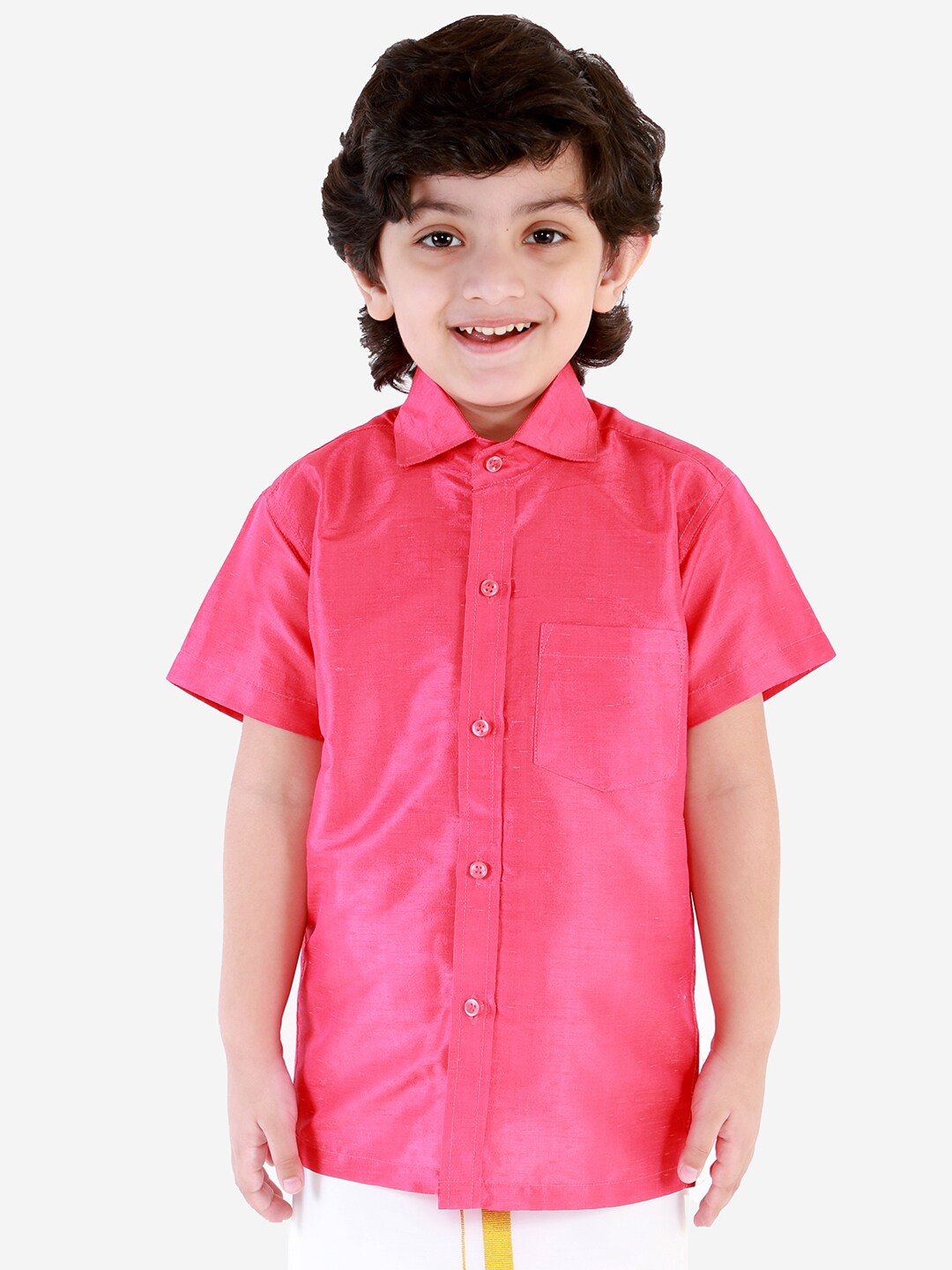 

JBN Creation Boys Premium Silk Casual Shirt, Pink