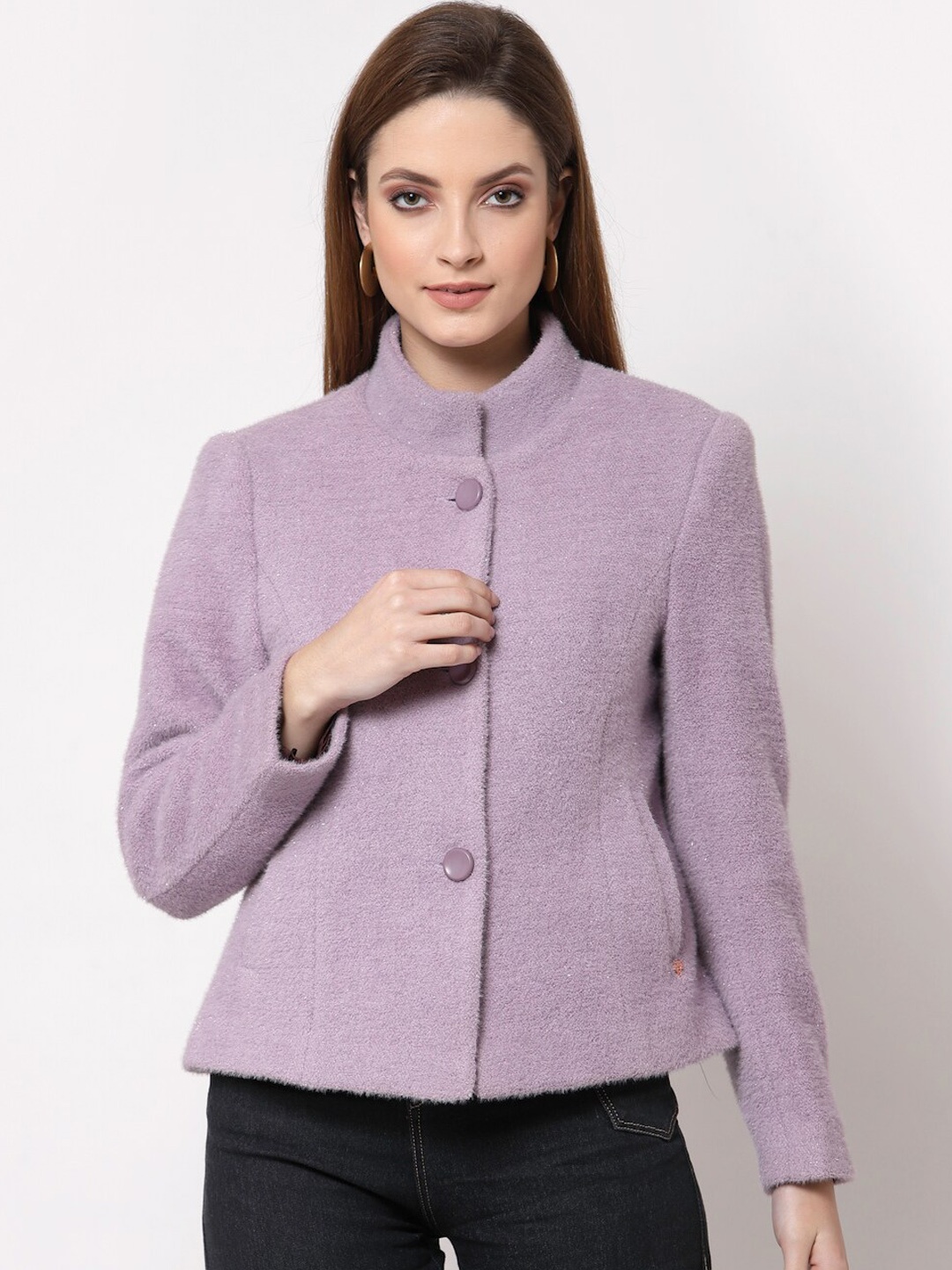 

Juelle Women Self Design Coat, Lavender