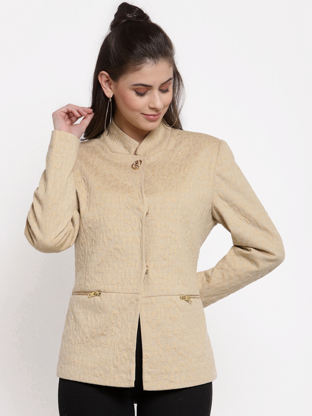 

Juelle Women Stand Collar Coats, Beige