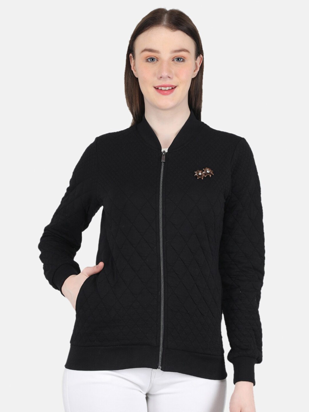 

Monte Carlo Women Front Open Sweatshirt, Black