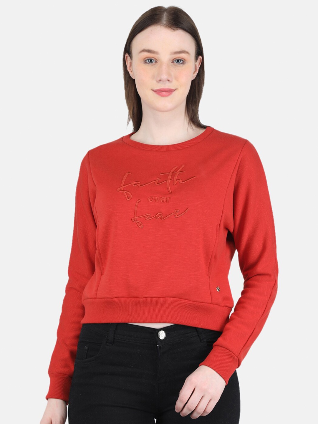 

Monte Carlo Women Printed Pullover Sweatshirt, Mustard