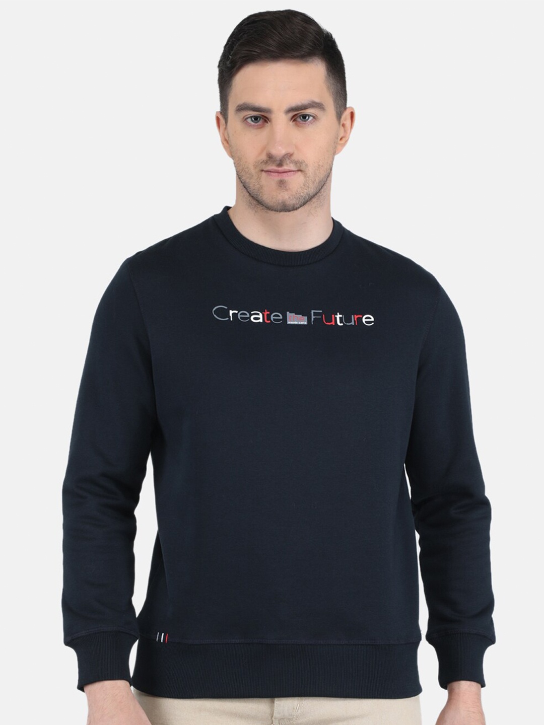 

Monte Carlo Men Navy Blue Cotton Printed Sweatshirt