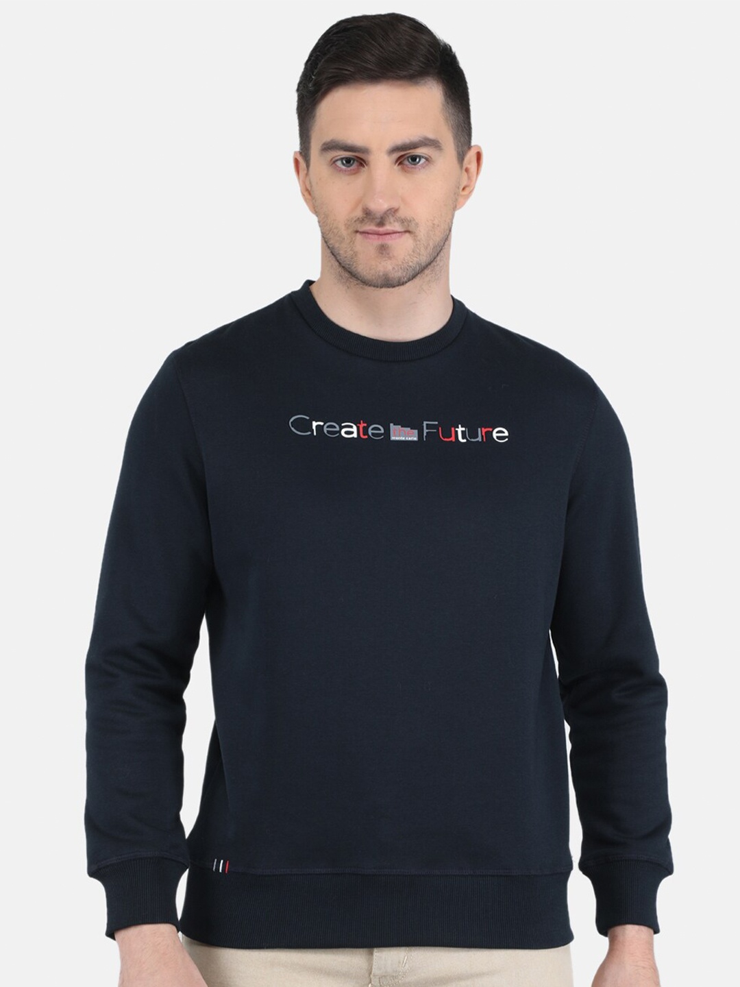 

Monte Carlo Men Typography Printed Cotton Sweatshirt, Navy blue