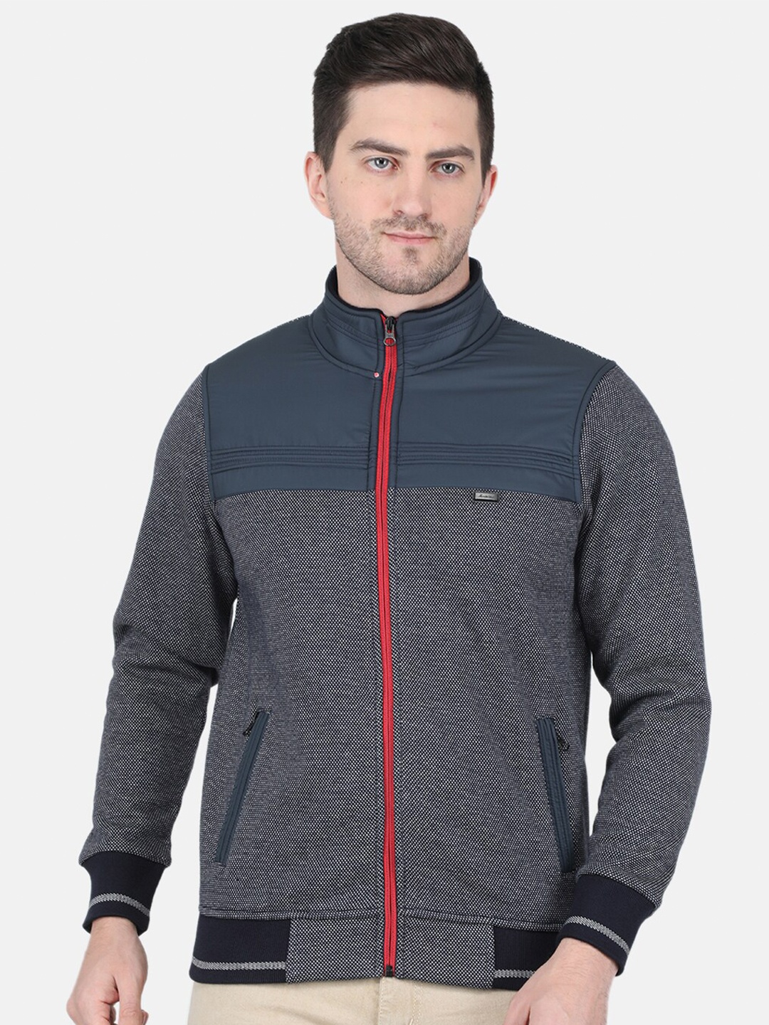 

Monte Carlo Men Colourblocked Cotton Sweatshirt, Blue