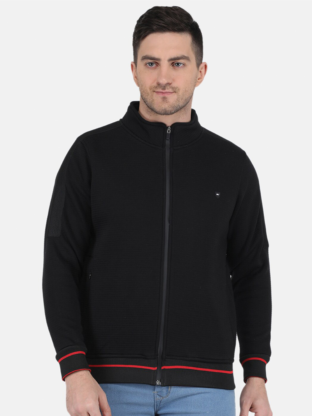 

Monte Carlo Front-Open Cotton Sweatshirt, Black