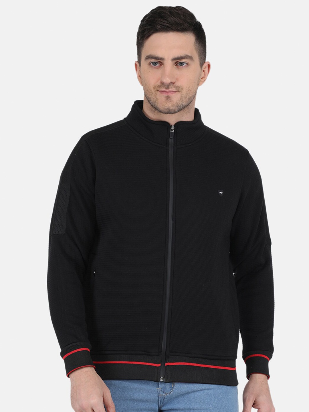 

Monte Carlo Front-Open Cotton Sweatshirt, Black