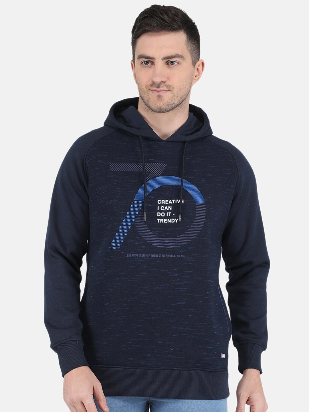 

Monte Carlo Men Printed Hooded Sweatshirt, Navy blue