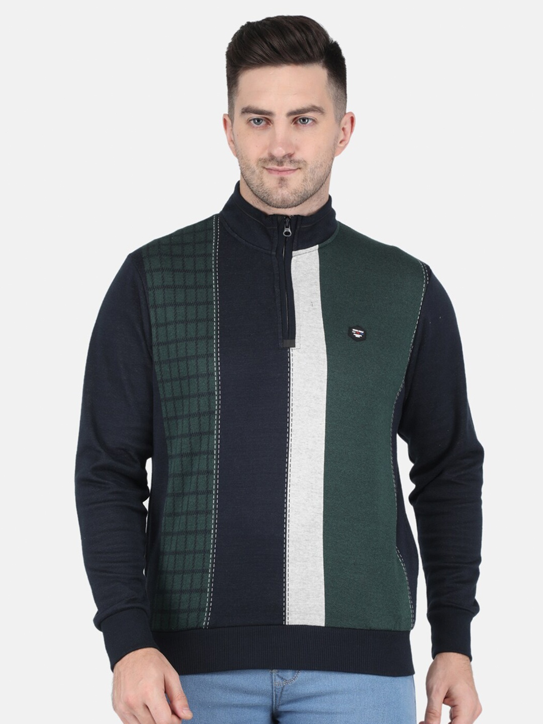 

Monte Carlo Men Colourblocked Sweatshirt, Green