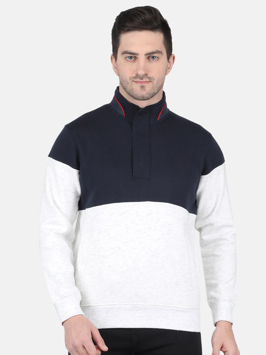 

Monte Carlo Men Colourblocked Sweatshirt, Navy blue