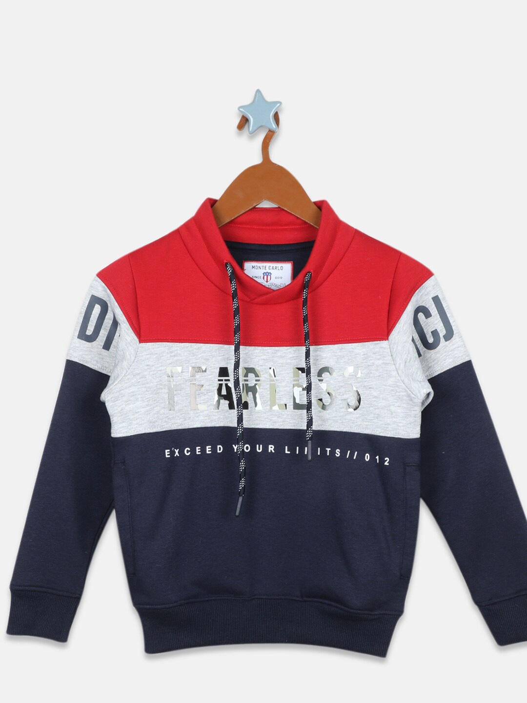 

Monte Carlo Boys Colourblocked Cotton Sweatshirt, Blue
