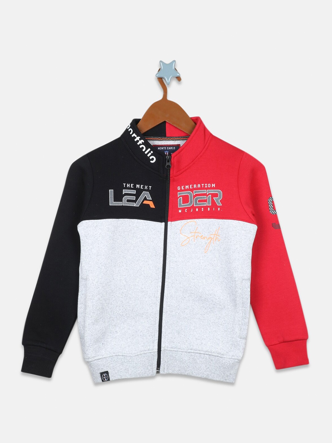 

Monte Carlo Boys Cotton Colourblocked Sweatshirt, Black