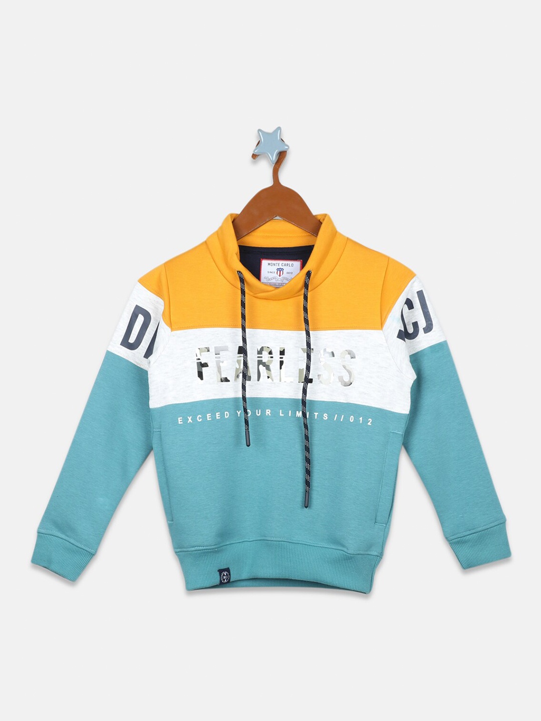 

Monte Carlo Boys Cotton Colourblocked Sweatshirt, Mustard