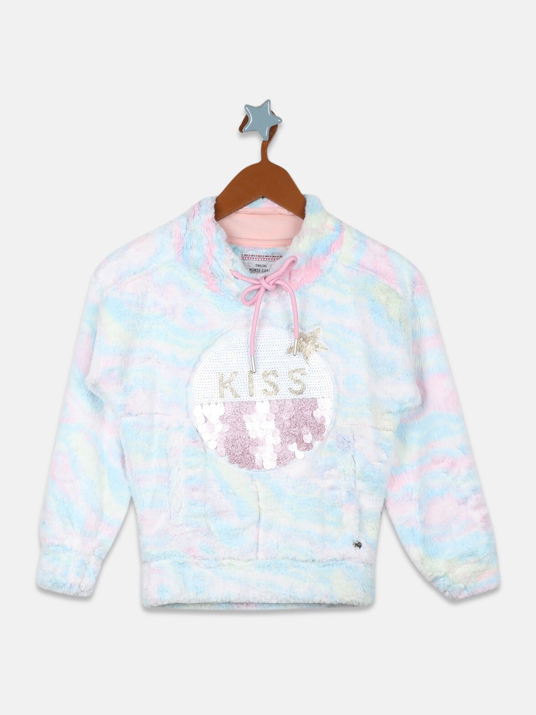 

Monte Carlo Girls Cotton Printed Sweatshirt, Pink