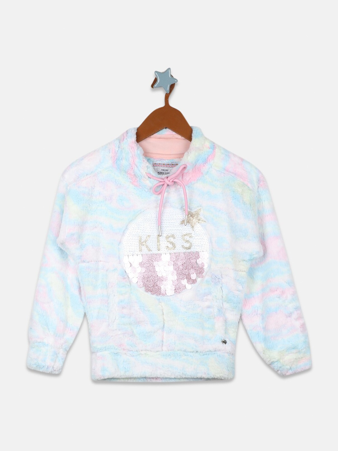 

Monte Carlo Girls Cotton Printed Sweatshirt, Pink