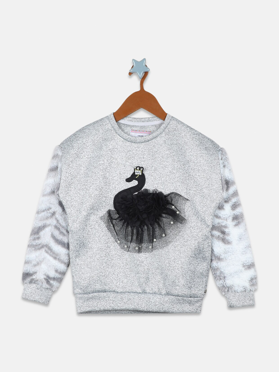 

Monte Carlo Girls Printed Sweatshirt, Grey