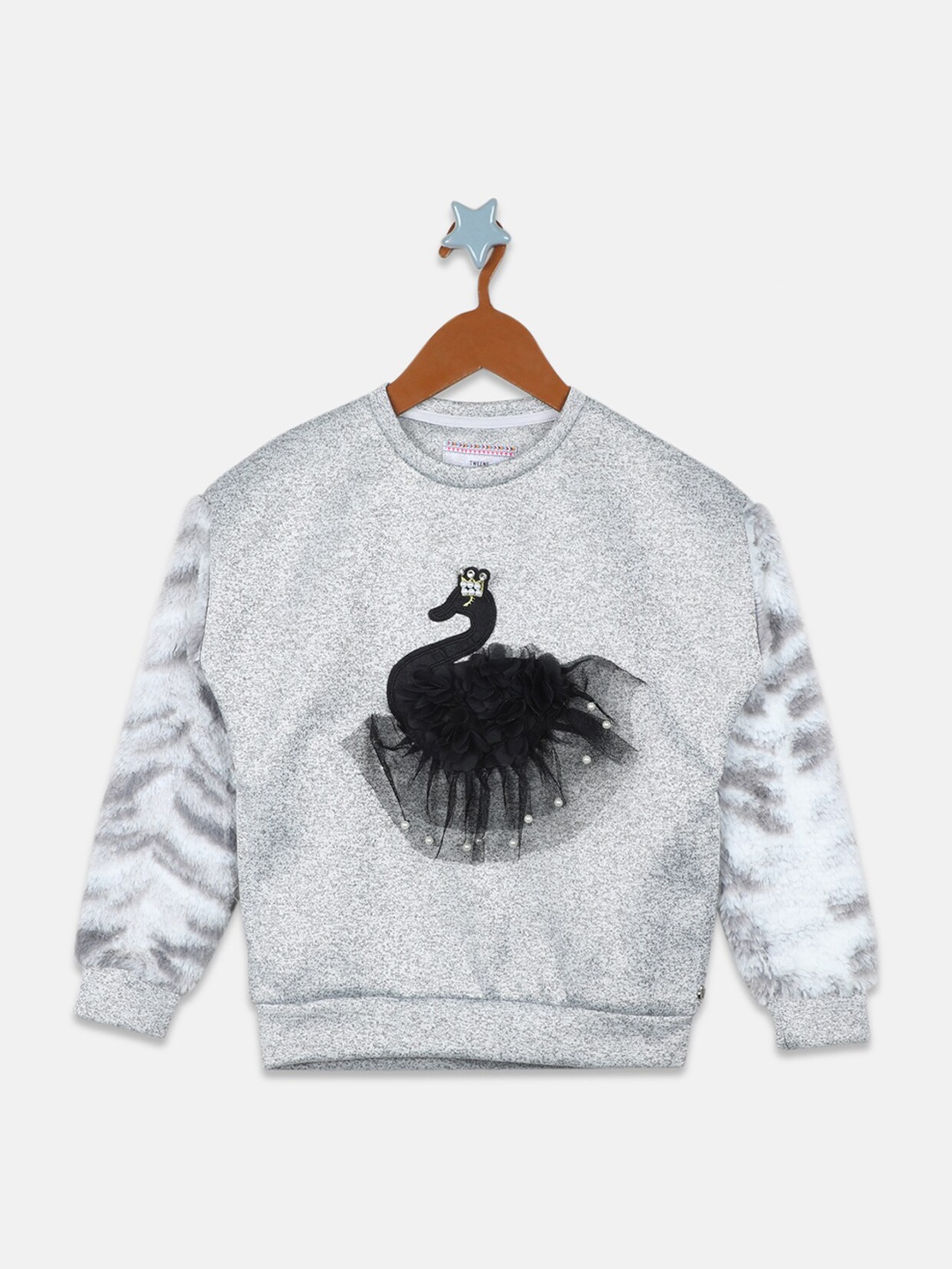 

Monte Carlo Girls Printed Sweatshirt, Grey