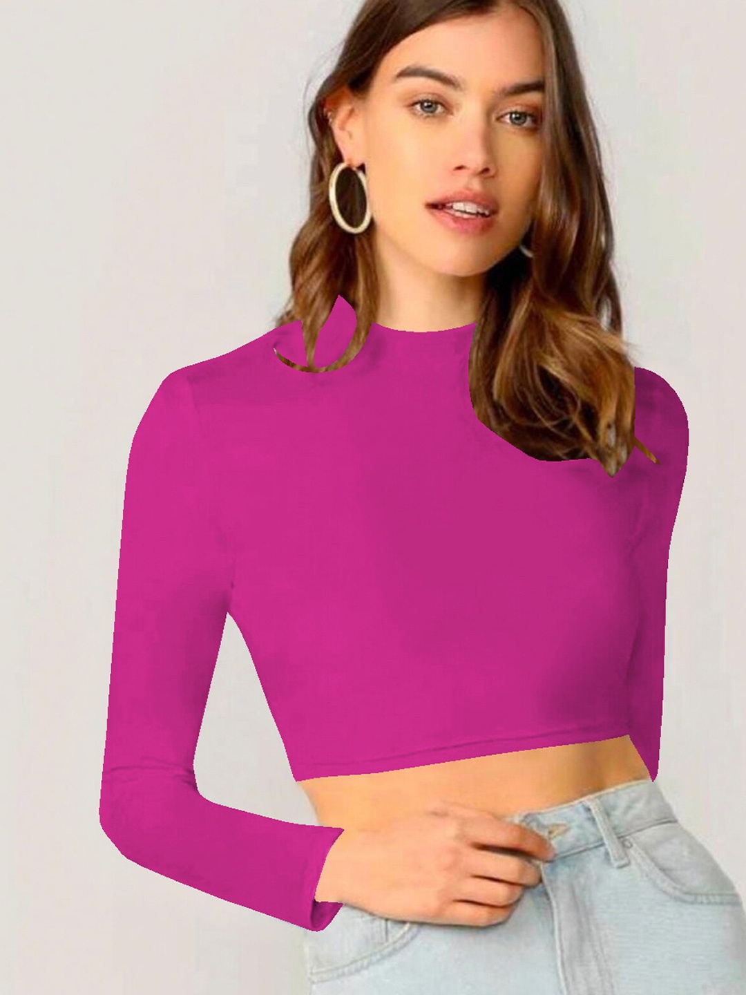 

Dream Beauty Fashion Women Solid Crop Top, Pink