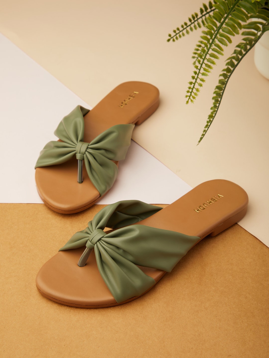 

Vishudh Women Open Toe Flats, Green