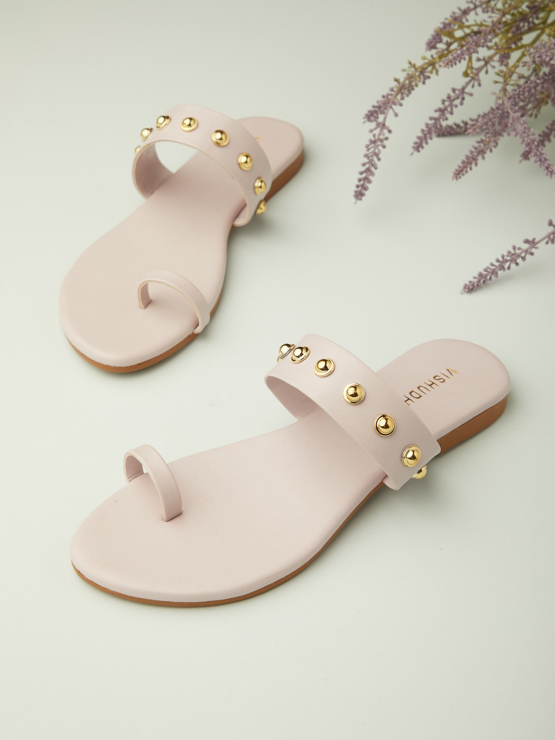 

Vishudh Women Embellished One Toe Flats, Lavender